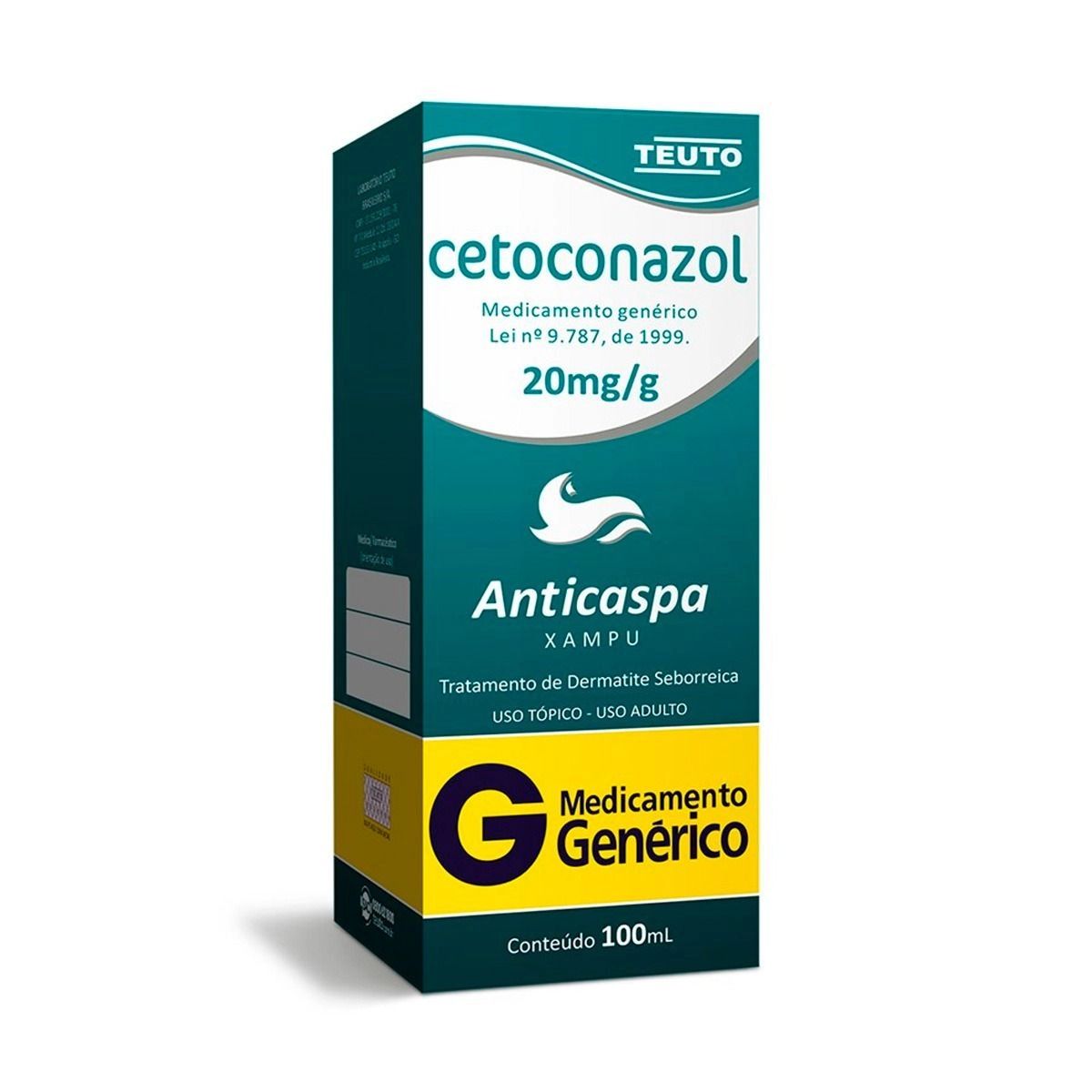 Cetoconazol 20mg 2% Shampoo 100ml Genérico Teuto