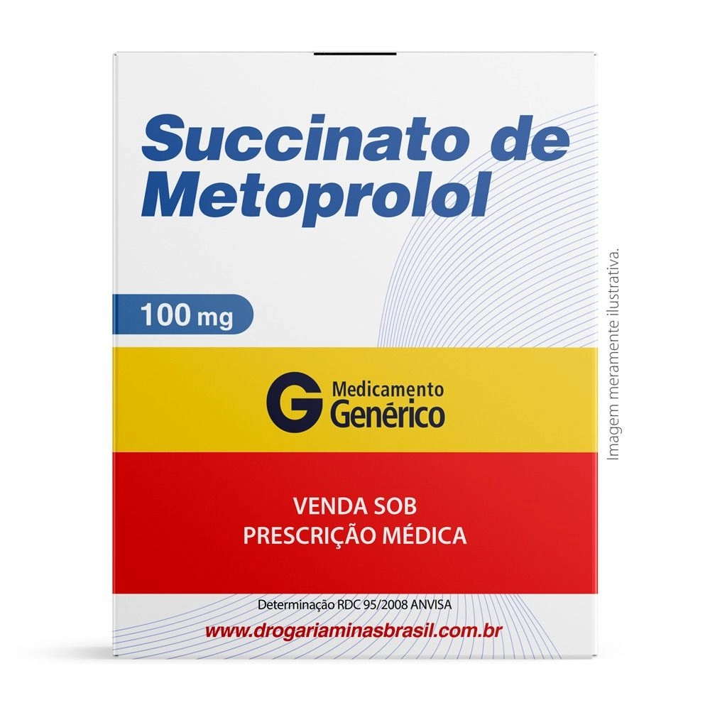 Succinato De Metoprolol 100mg 30 Comprimidos Revestidos Pharlab