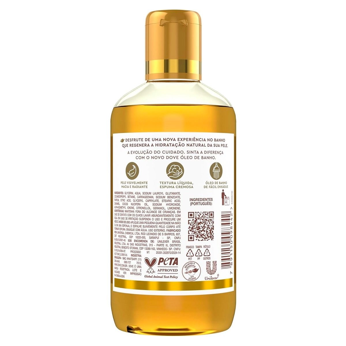 Sabonete Líquido Oleo De Banho Glicerinado Dove 240Ml