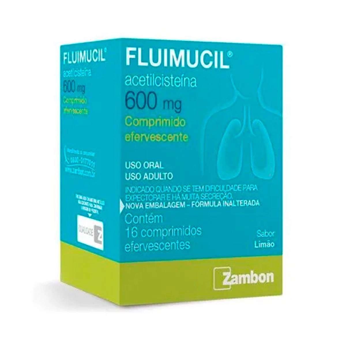 Fluimucil 600mg 16 Comprimidos Enfervescentes Zambon