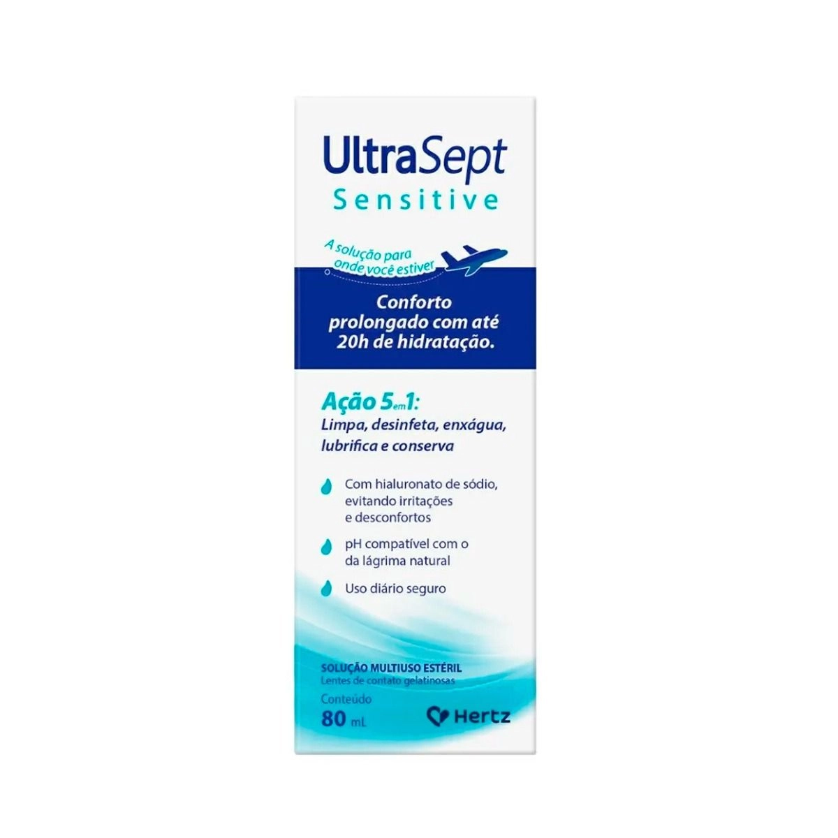 Solução Para Lentes Ultrasept Sensitive 80ml Hertz