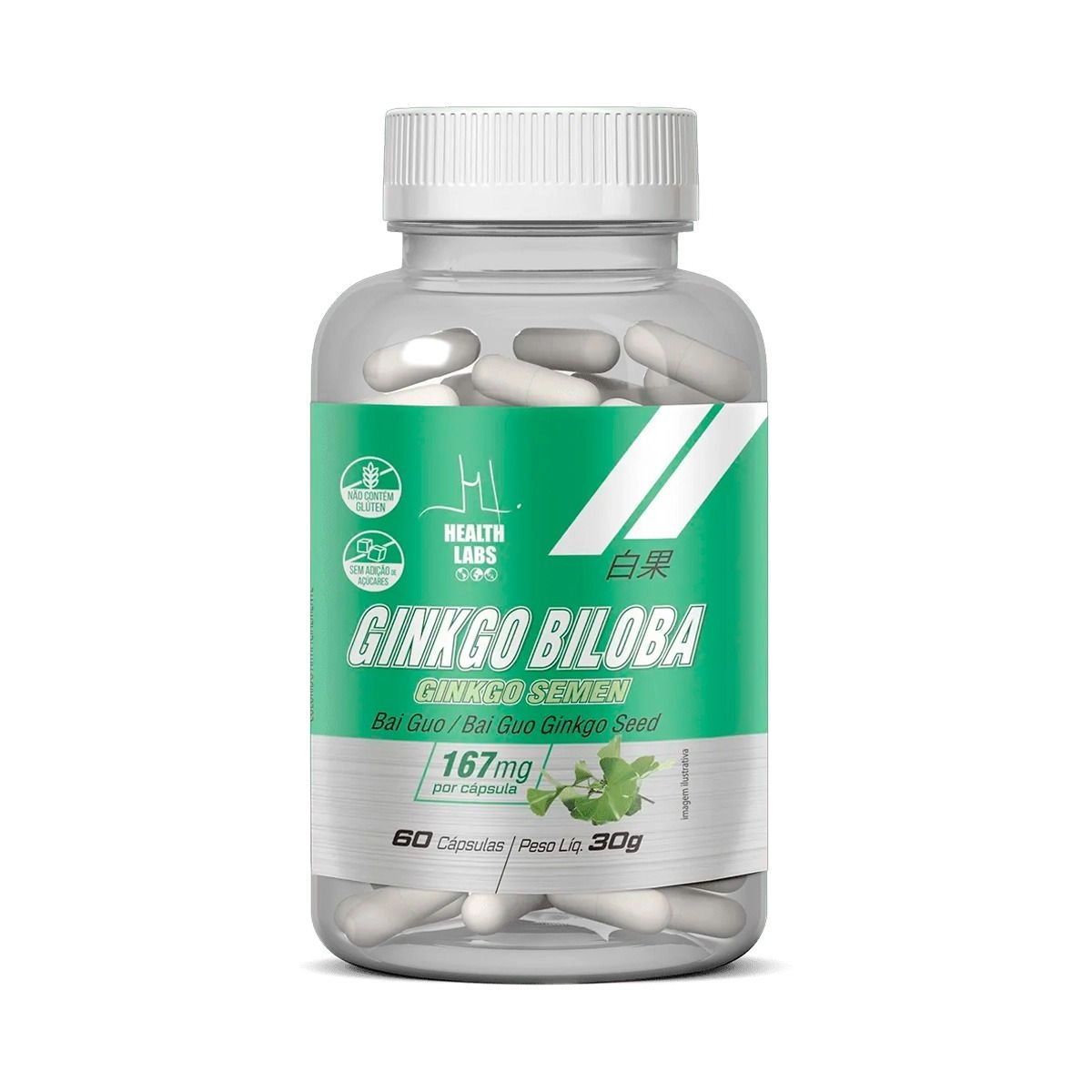 Suplemento Alimentar Ginko Biloba 167mg 60 Cápsulas Health Labs ...