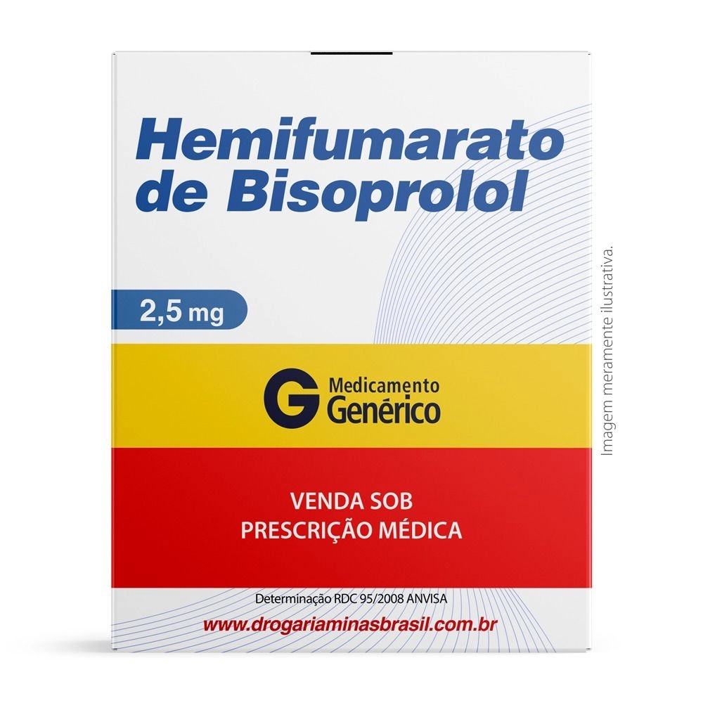 Hemifumarato De Bisoprolol 2.5Mg Com 30 Comprimidos