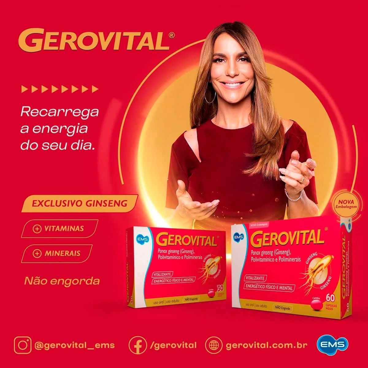 Gerovital Com 60 Cápsulas Ems