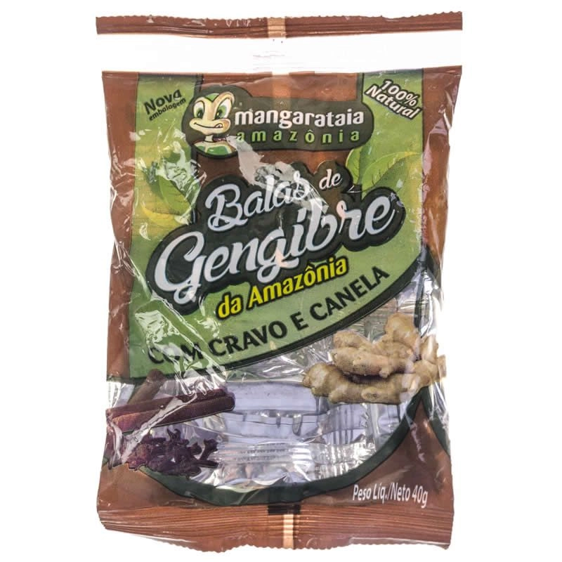 Bala De Gengibre Da Amazônia Com Cravo E Canela 40G