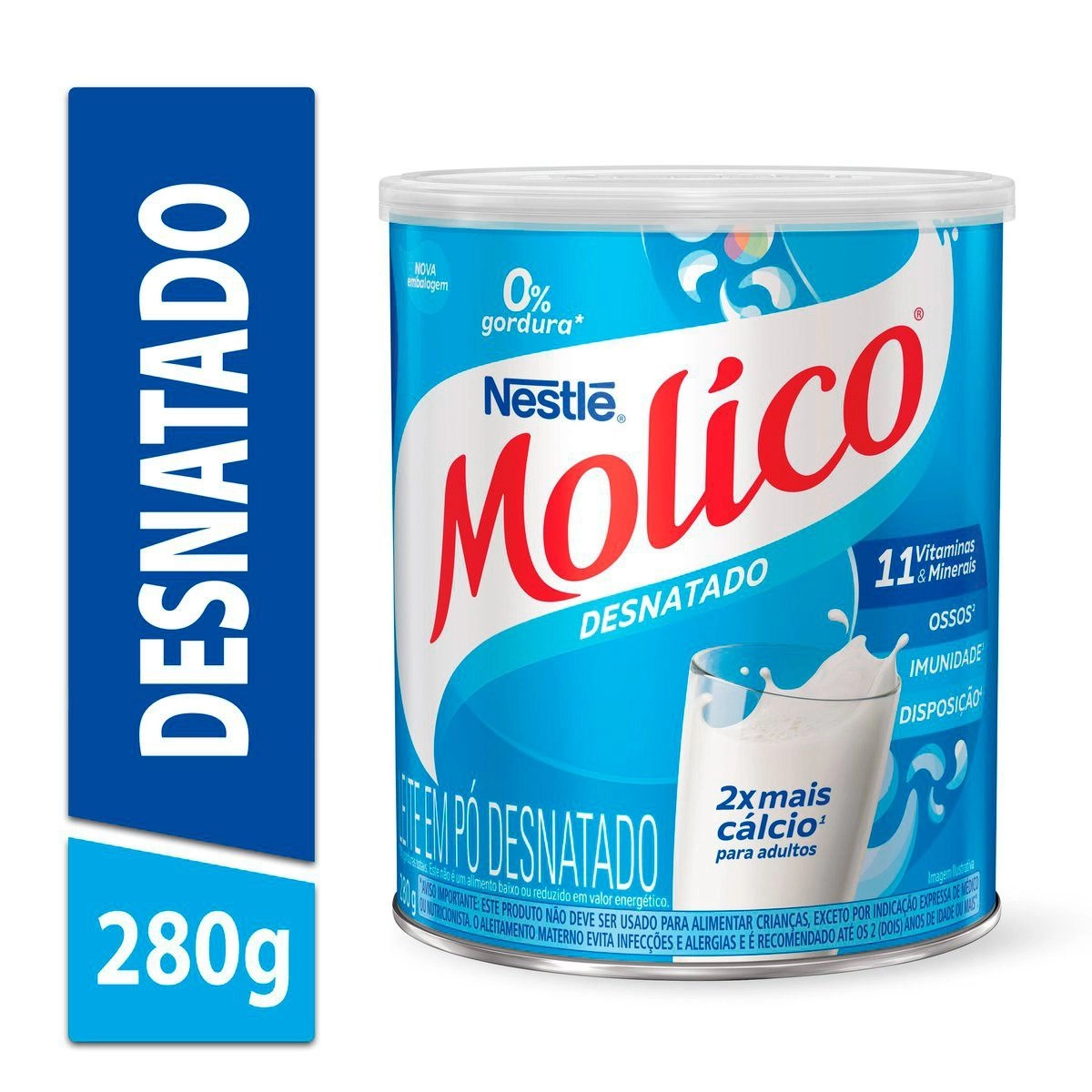 Leite Em Pó Molico Desnatado Lata 280g