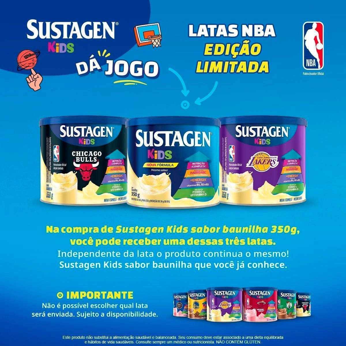 Complemento Alimentar Sustagen Kids Nutrição Mais Completa Sabor Baunilha 350G