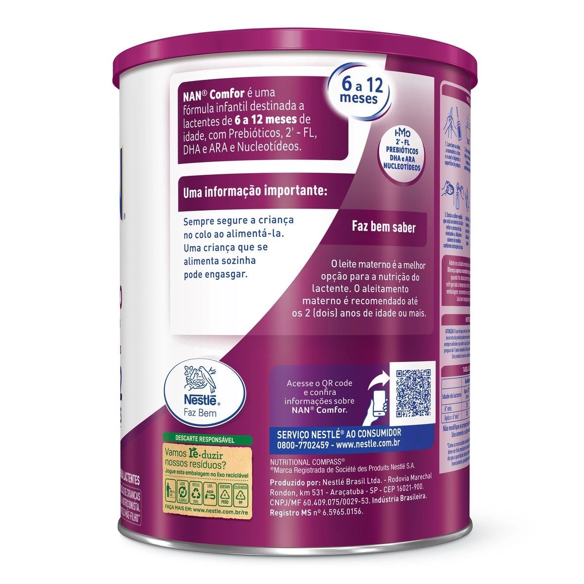 Fórmula Infantil Nan Comfor Hmo De 6 A 12 Meses 800g