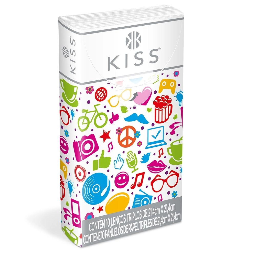 Lenços De Papel Kiss Bolso Com 10 Unidades