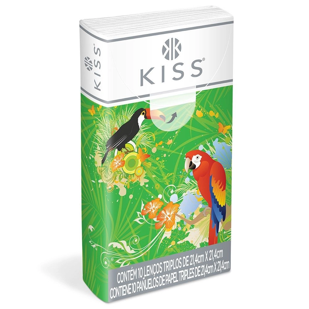 Lenços De Papel Kiss Bolso Com 10 Unidades