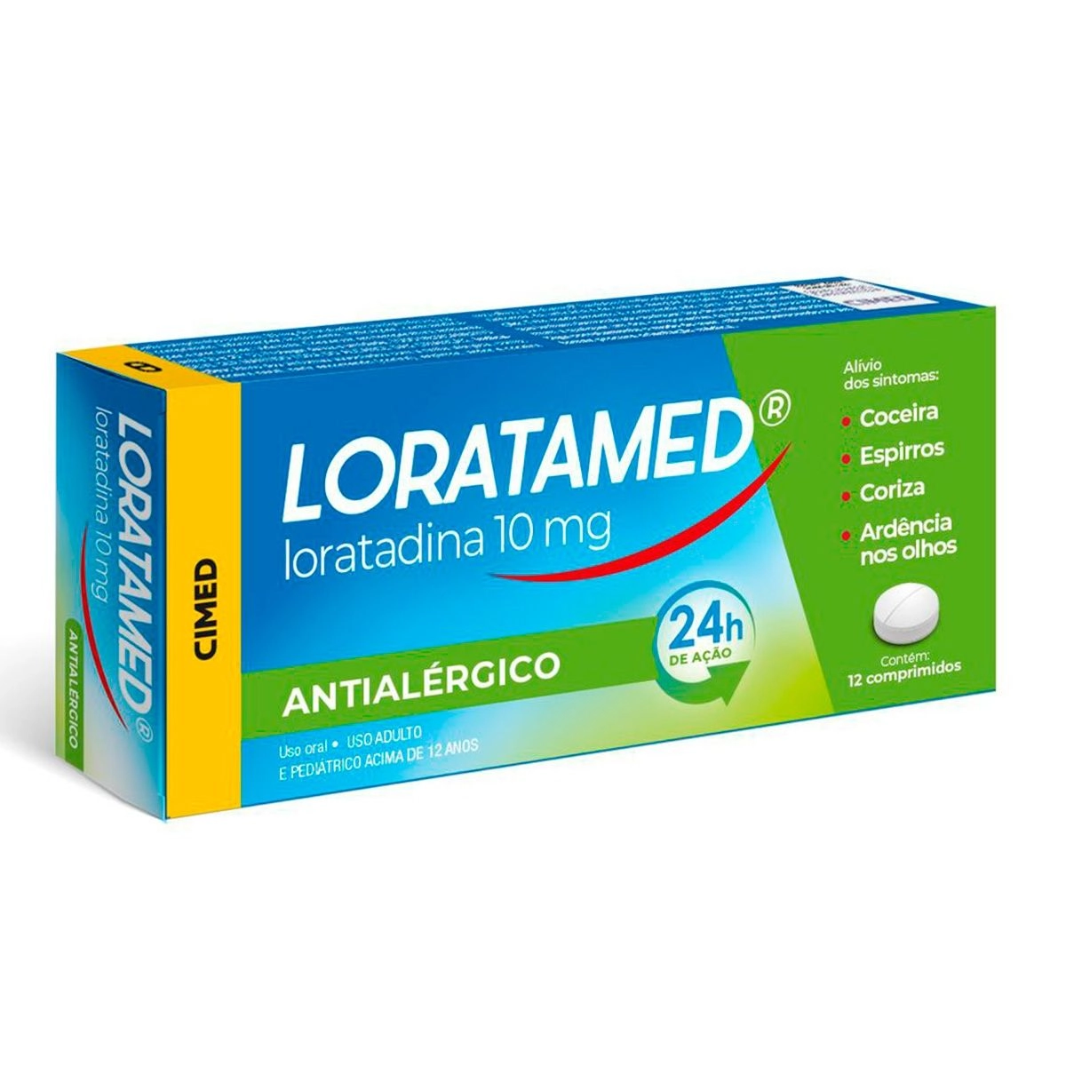 Antialérgico Loratamed 10Mg Com 12 Comprimidos