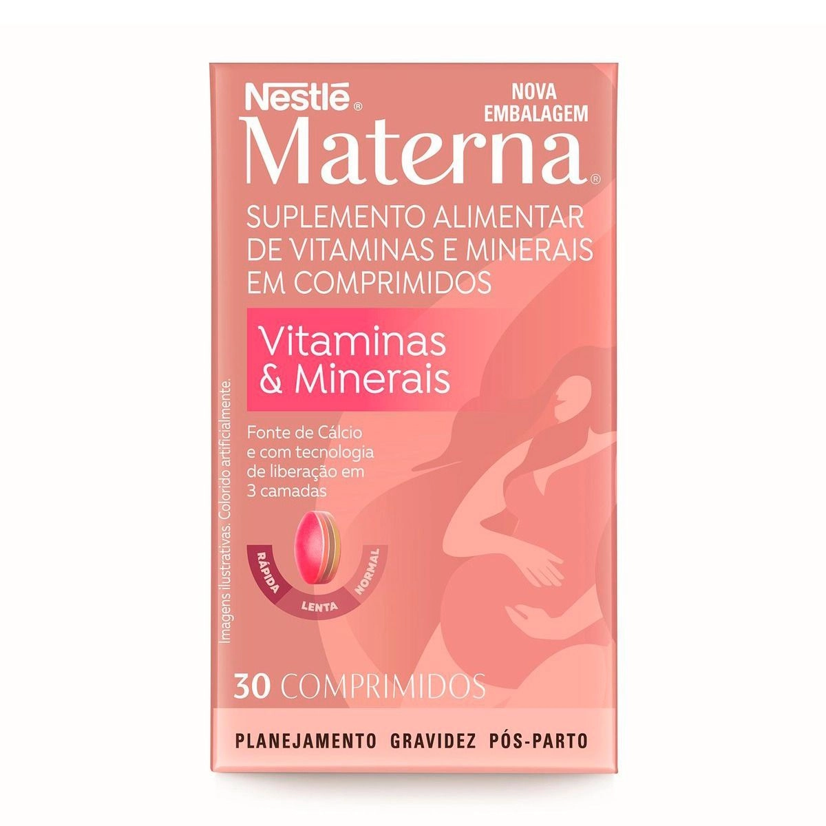 Suplemento Alimentar Materna Vitaminas e Minerais 30 Unidades