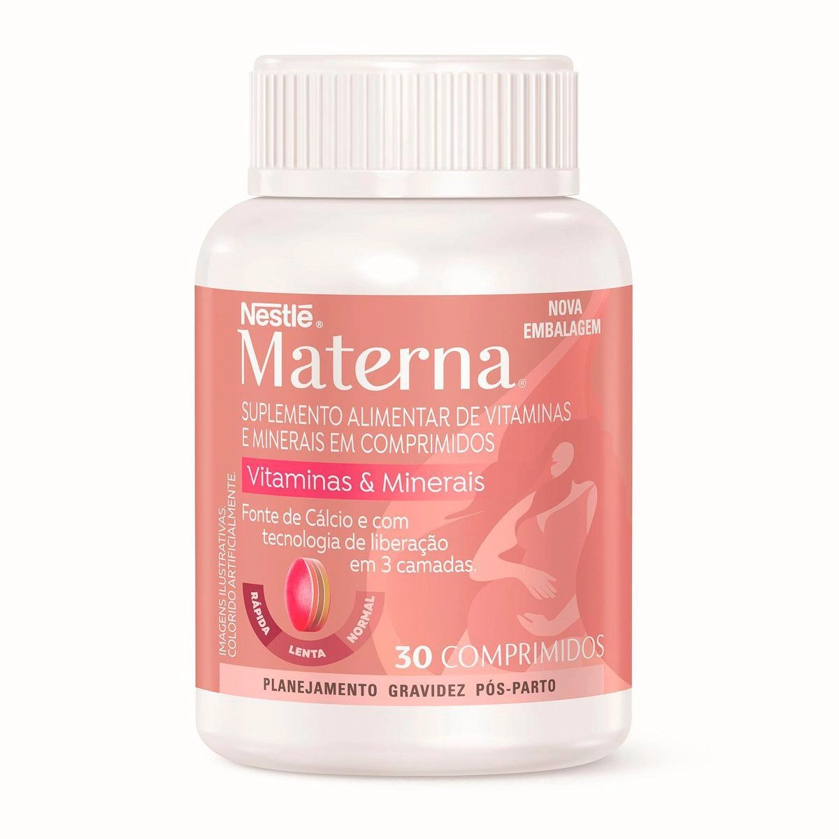 Suplemento Alimentar Materna Vitaminas e Minerais 30 Unidades