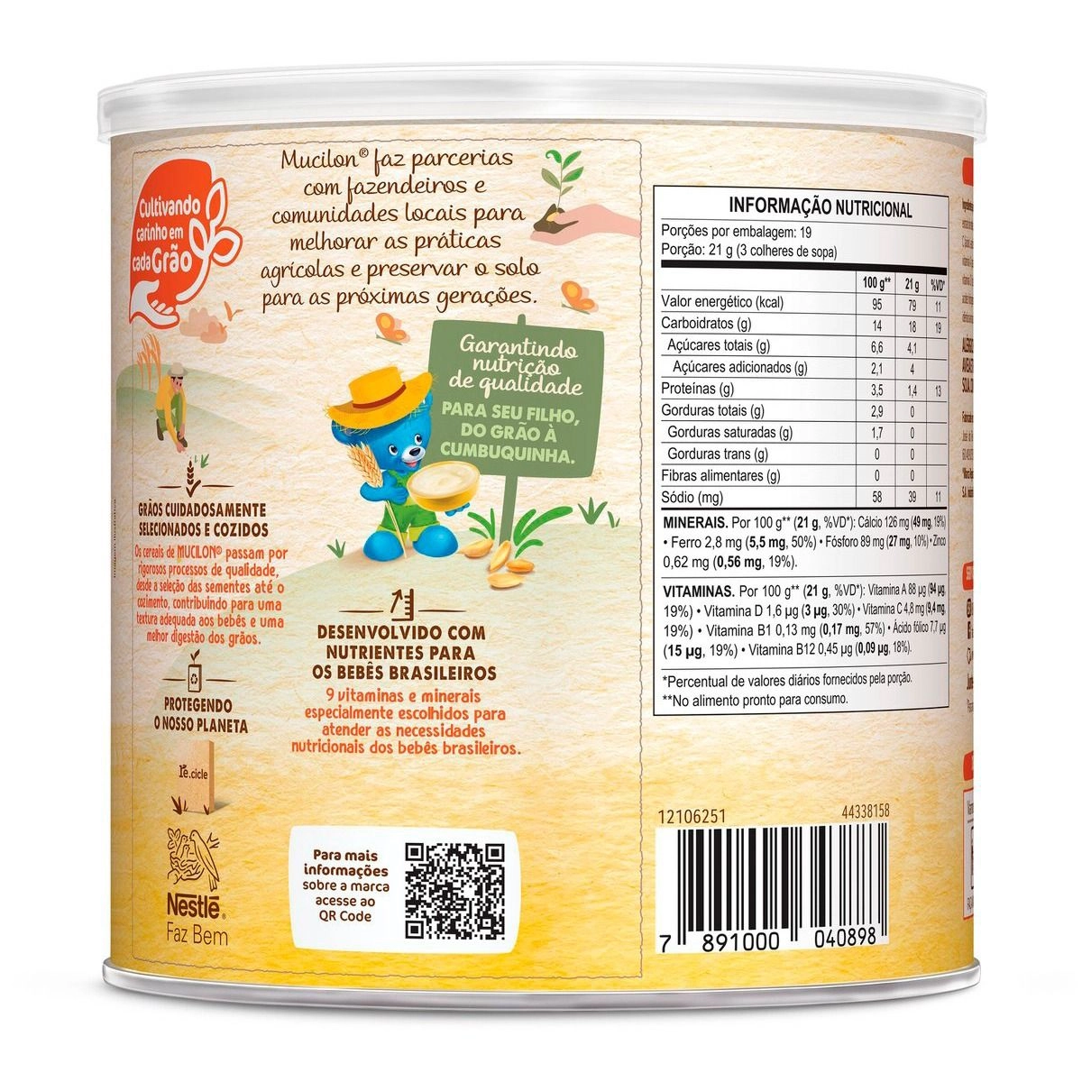 Cereal Infantil Mucilon Arroz e Aveia 400g