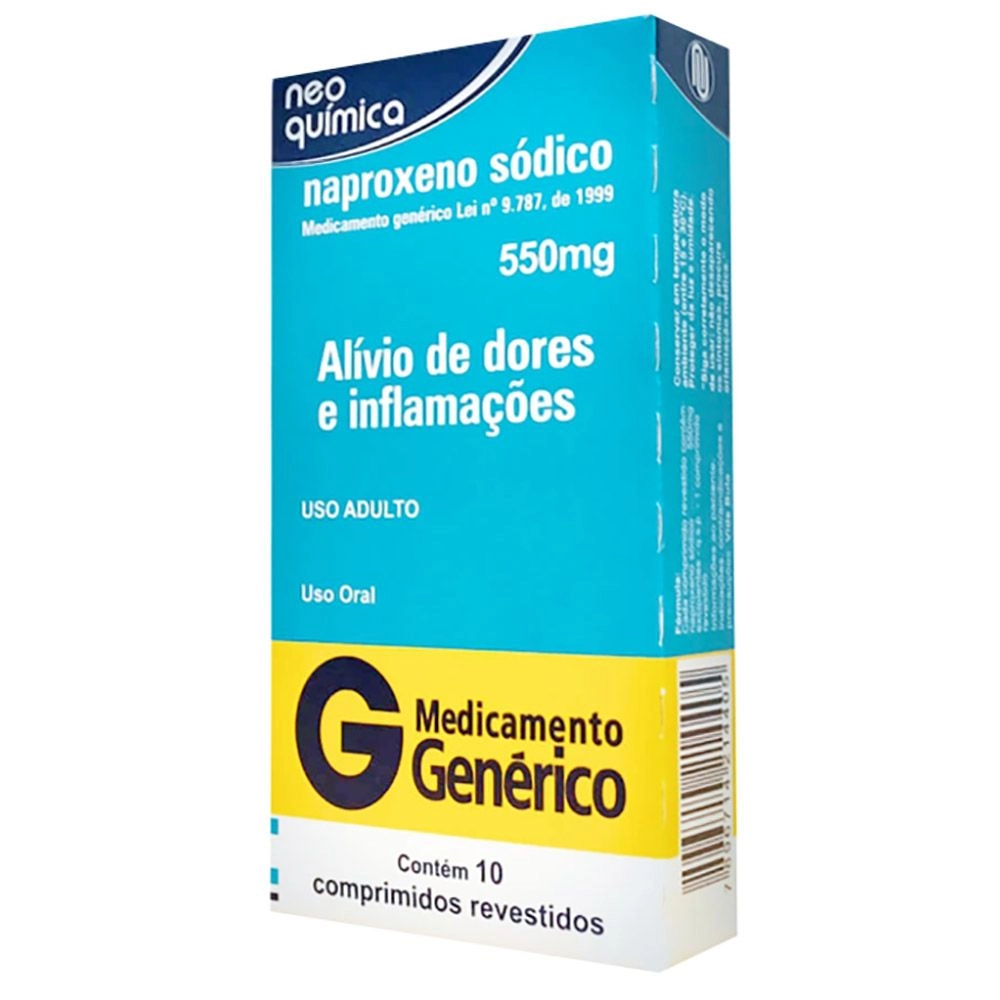 Naproxeno Sodico 550Mg Genérico Neo Quimica Com 10 Comprimidos