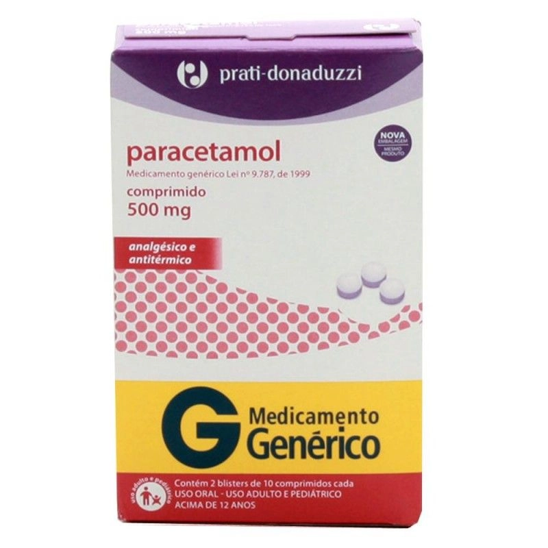 Paracetamol 500Mg Genérico Pratti Donaduzzi Com 10 Comprimidos