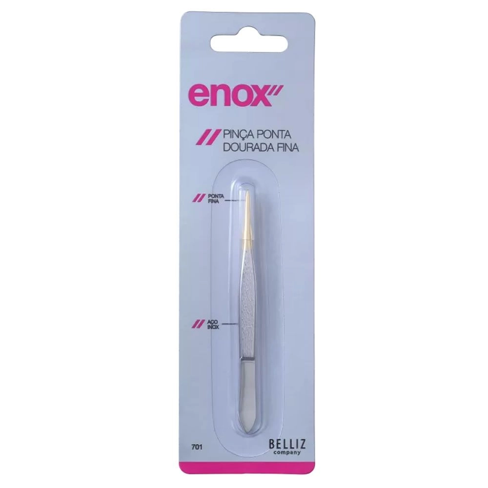Pinça Enox Ponta Dourada Fina Ref:701