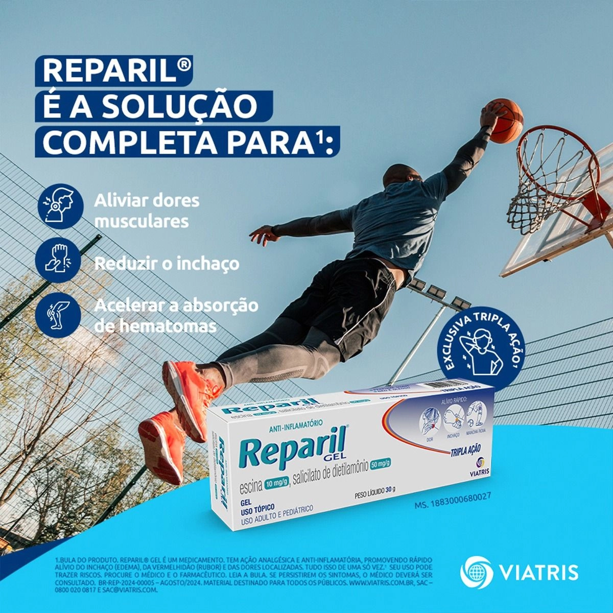 Reparil Gel Tripla Ação 30g