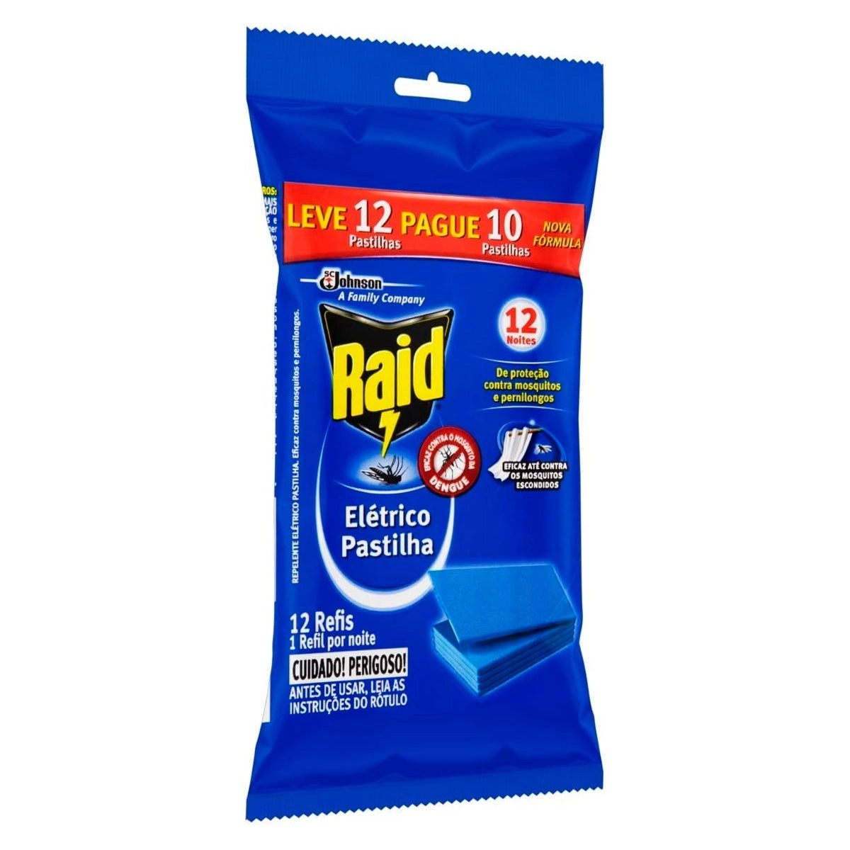Repelente Raid Elétrico Pastilhas Leve 12 Pague 10 Unidades