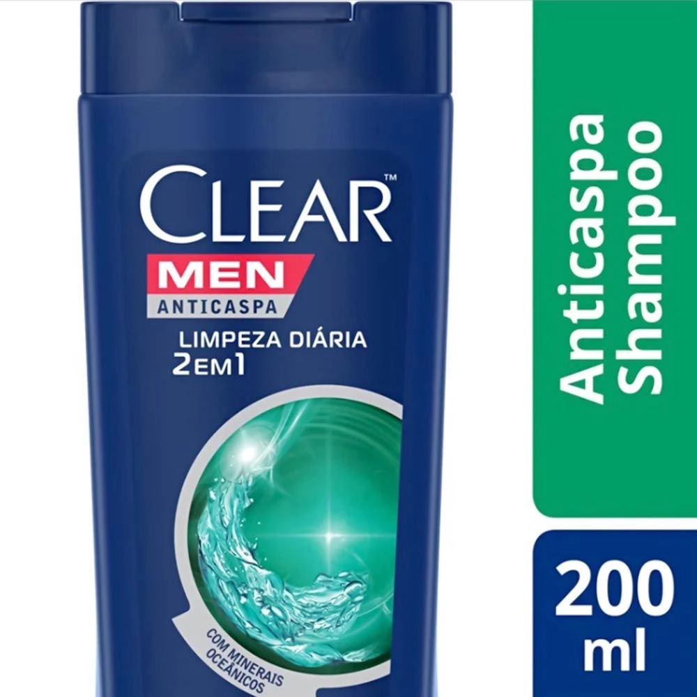 Shampoo Clear Men Anticaspa Limpeza Diária 2 em 1 200 ML