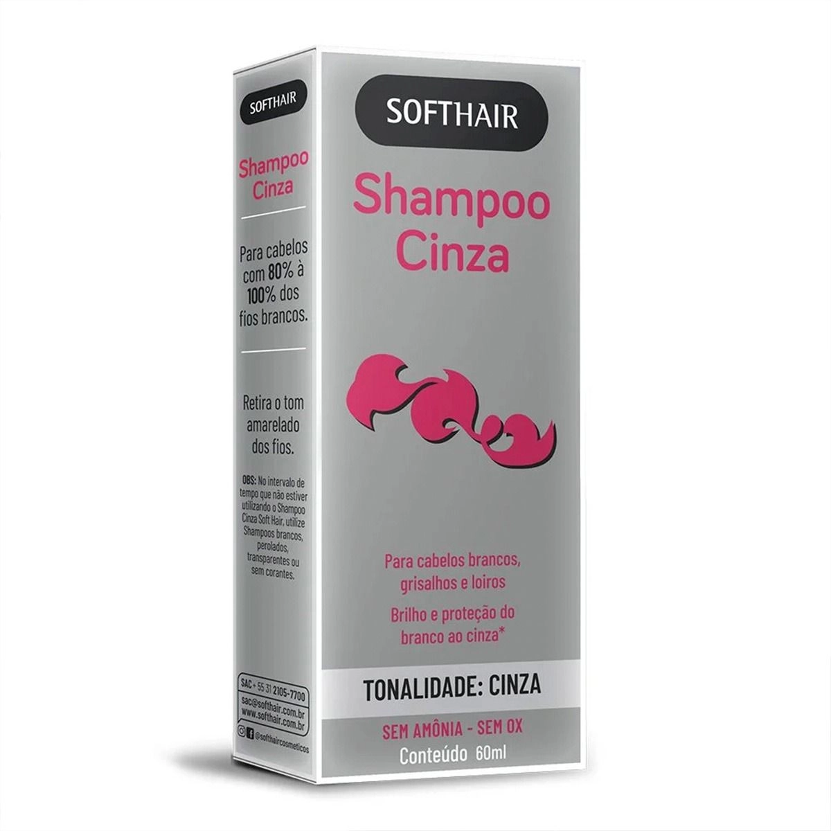 Shampoo Cinza 80% à 100% Soft Hair 60ml