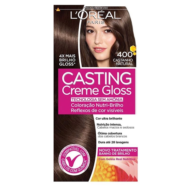 Tintura Casting Creme Gloss 400 Castanho Natural L'Oréal Paris