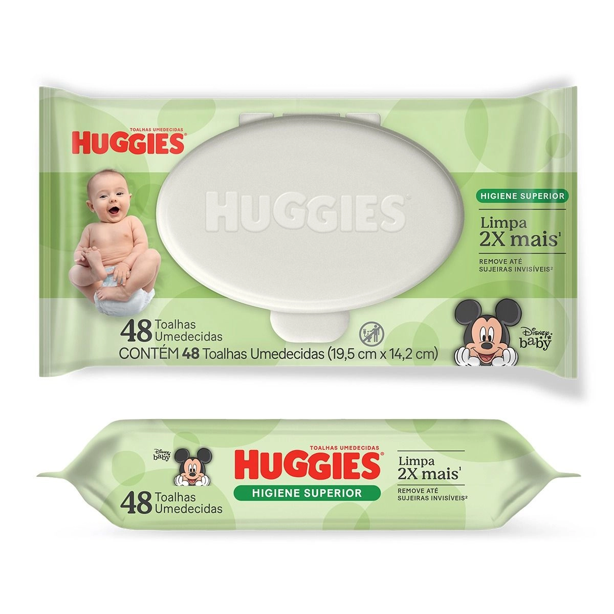 Toalhas Umedecidas Infantil Huggies Classic C/ 48 Unidades