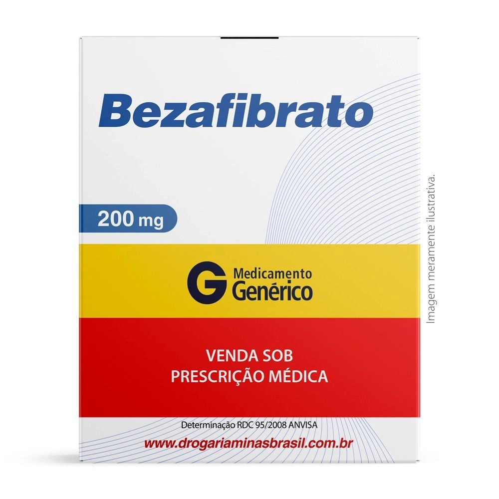 Bezafibrato 200Mg Com 20 Comprimidos Genérico Ems