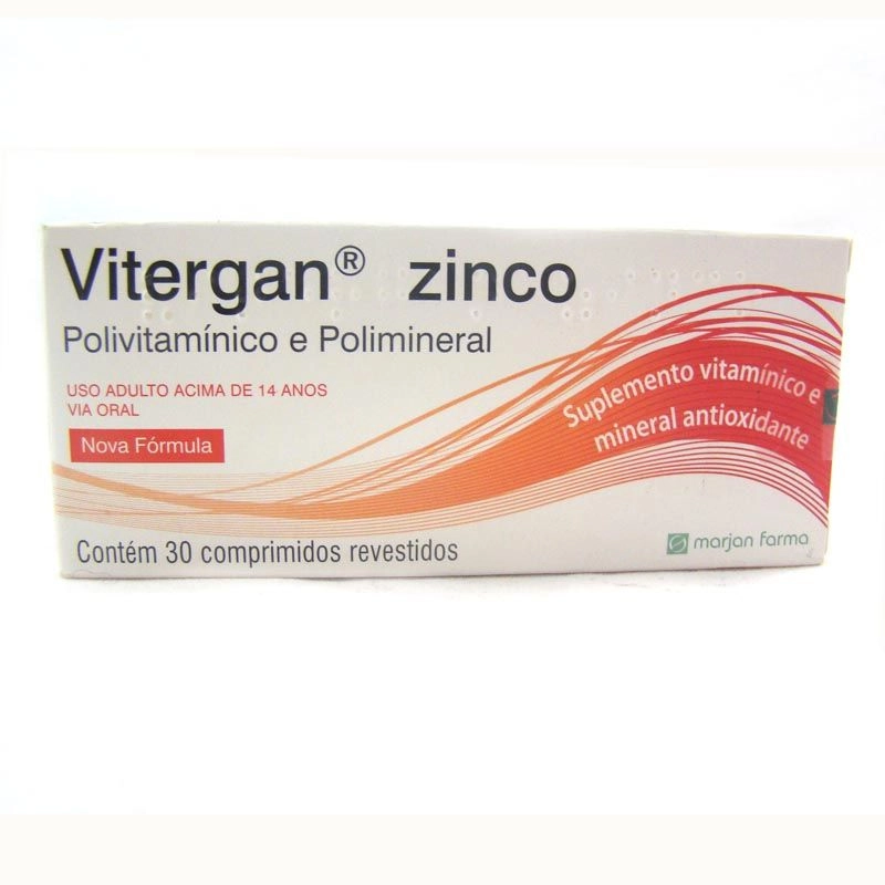 Vitergan Zinco C/ 30 Comprimidos