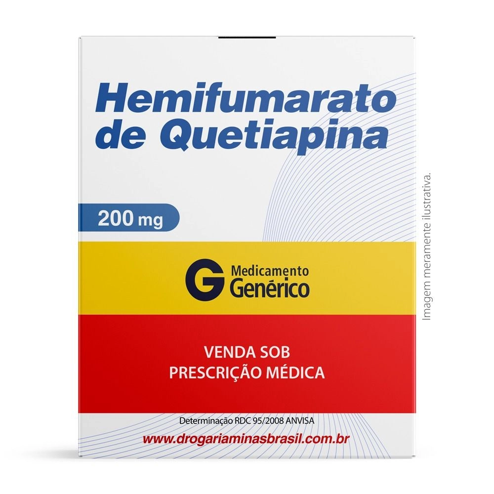 Hemifumarato de Quetiapina 200mg 30 Comprimidos Genérico Ems