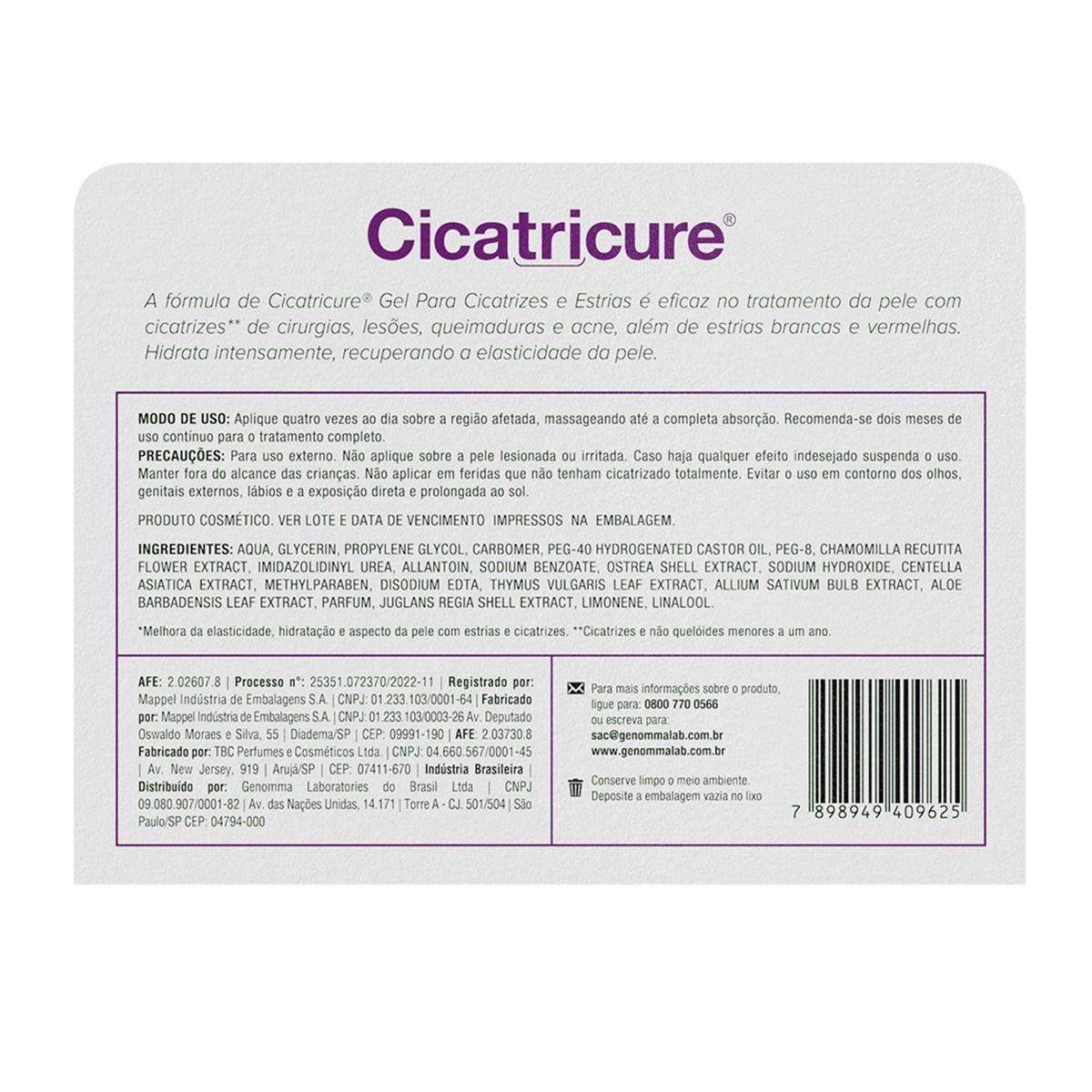 Gel Para Cicatrizes E Estrias Cicatricure Com 30g