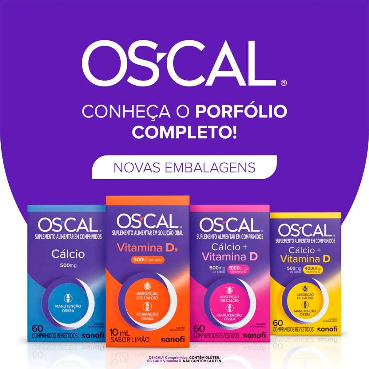 Os-cal D Cálcio 500mg Com Vitamina D 400Ui Com 60 Comprimidos