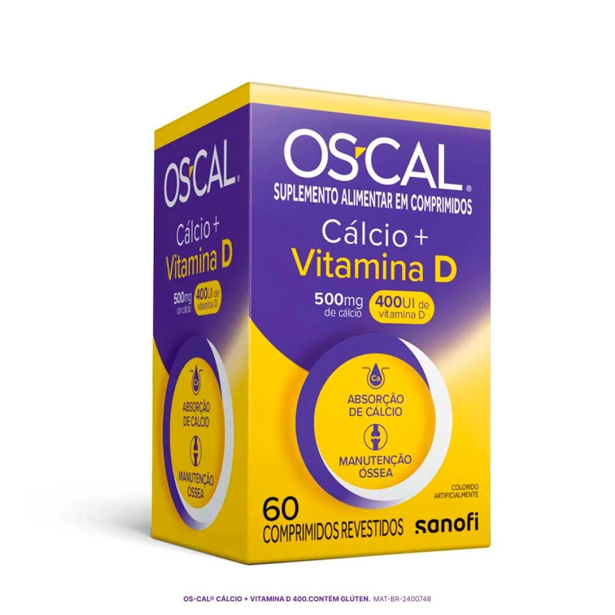 Os-cal D Cálcio 500mg Com Vitamina D 400Ui Com 60 Comprimidos