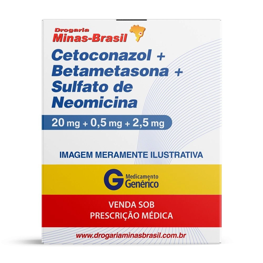 Cetoconazol 20Mg/G + Betametasona 0,5Mg/G + Sulfato De Neomicina 2,5Mg/G Creme 30G Genérico Ems