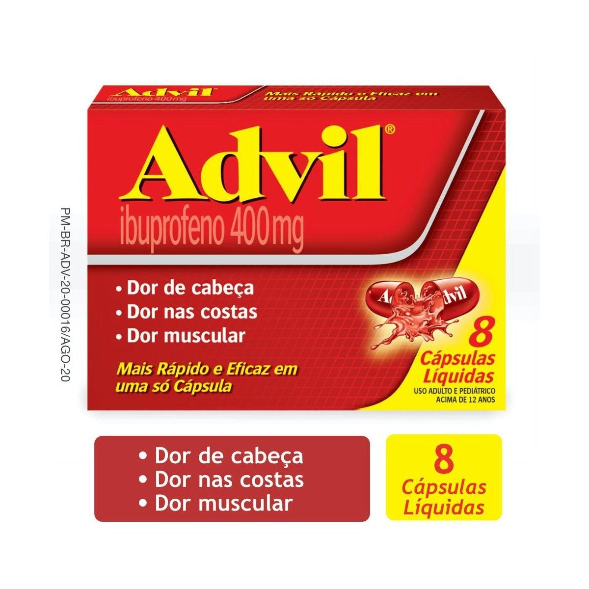 Advil Extra Alivio 400mg 8 Cápsulas