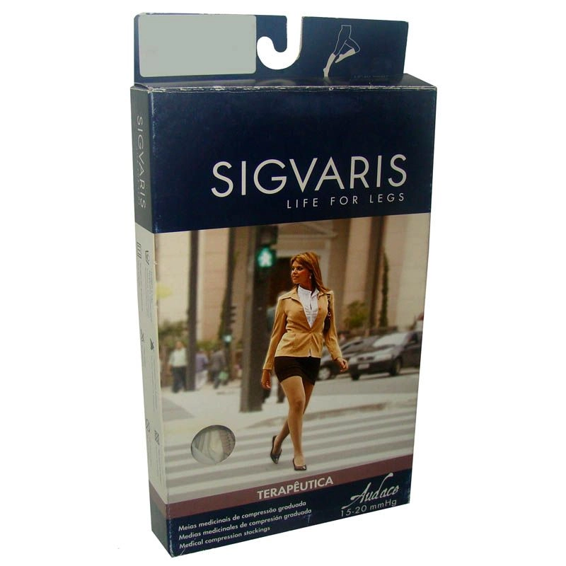 Meia Sigvaris 862Ad Premium 20-30Mmhg Panturrilha 3/4 Pequena Curta Natural Escuro Ref: P1A29