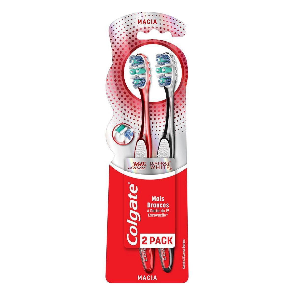 Escova Dental 360º Luminous White 2 Pack Colgate