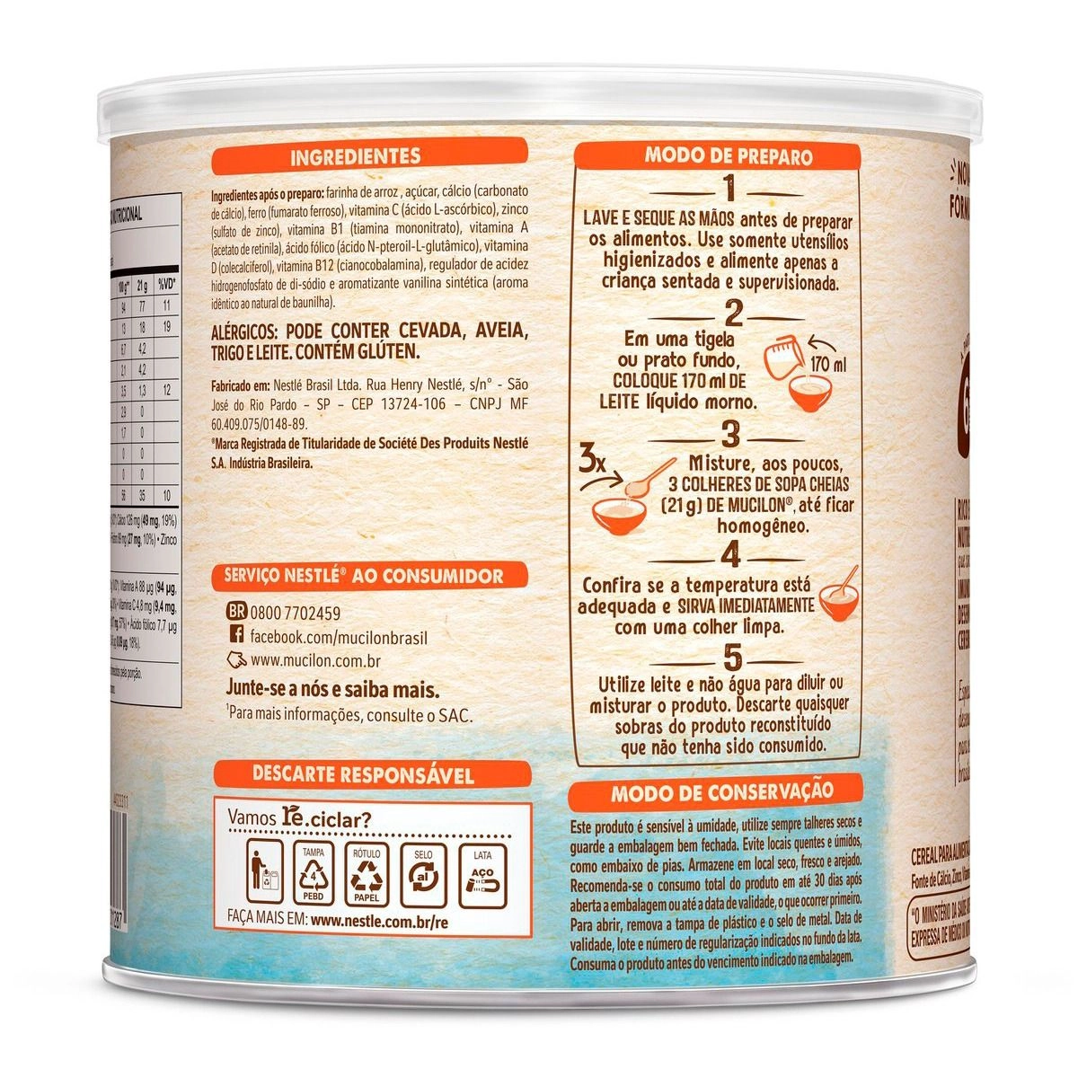 Cereal Infantil Mucilon Arroz 400g