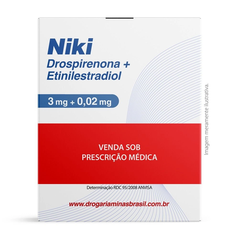 Niki Drospirenona 3mg Com Etinilestradiol 0,02mg Com 72 Comprimidos Ems