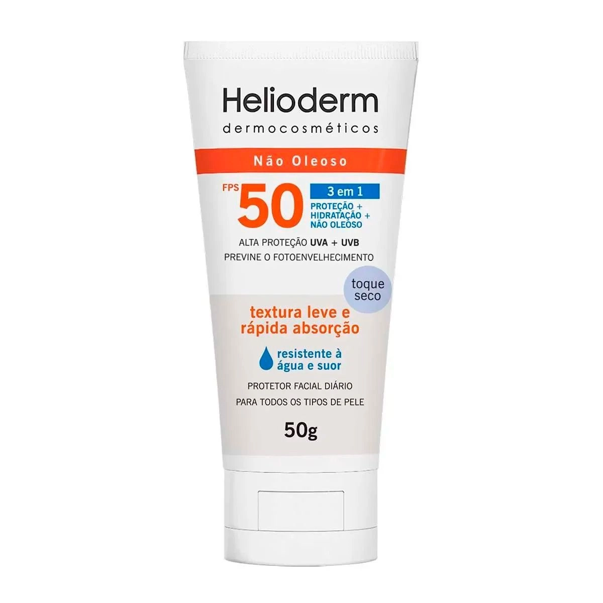 Protetor Solar Facial Helioderm Suncare Facial Diário FPS 50 Com 50 G