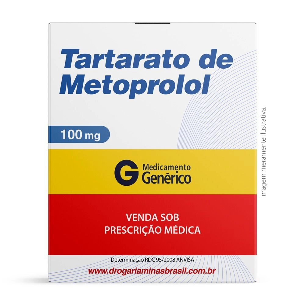 Tartarato de Metoprolol 100mg com 30 comprimidos Genérico Biosintética