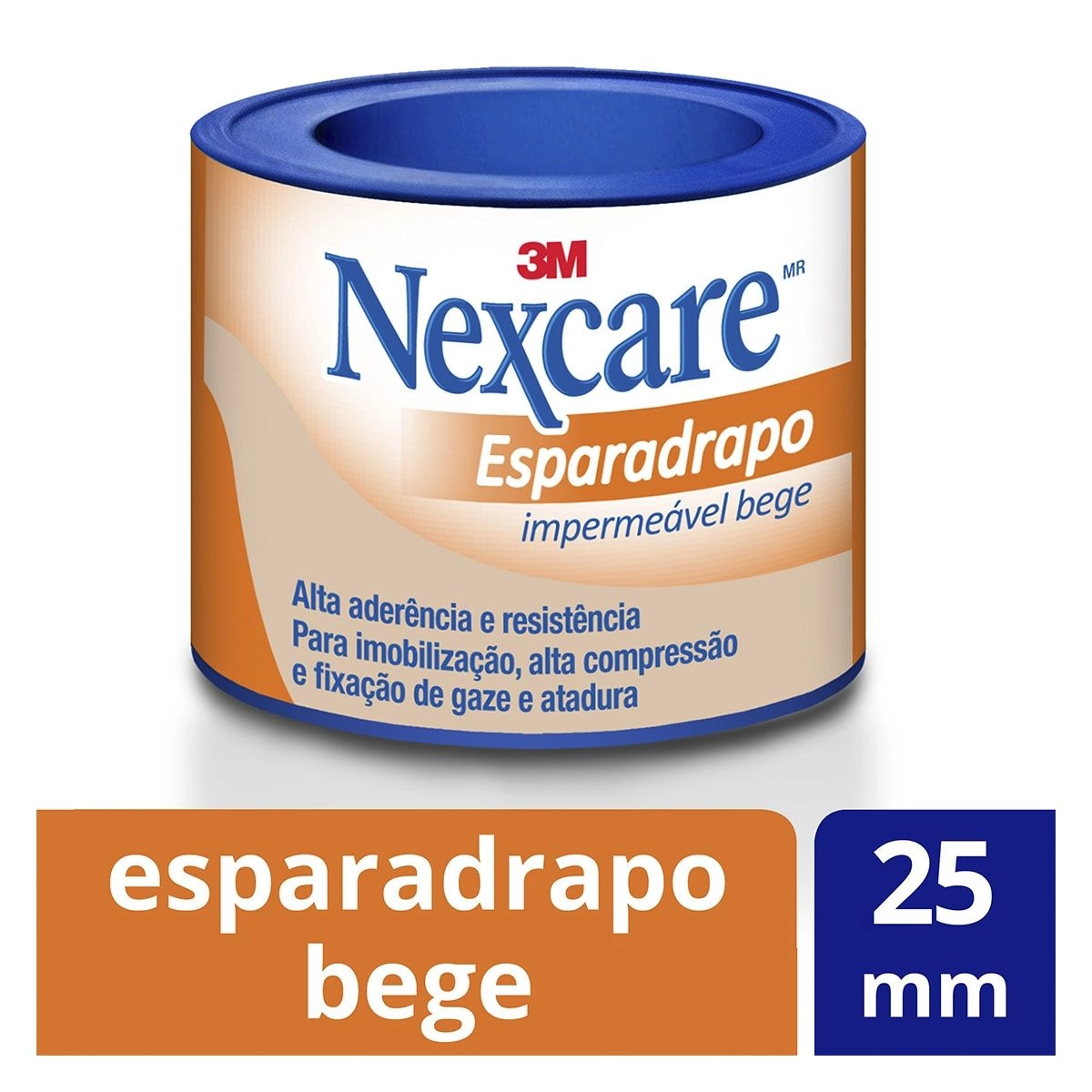 Esparadrapo Impermeável Nexcare Bege 25 mm x 0,9 m