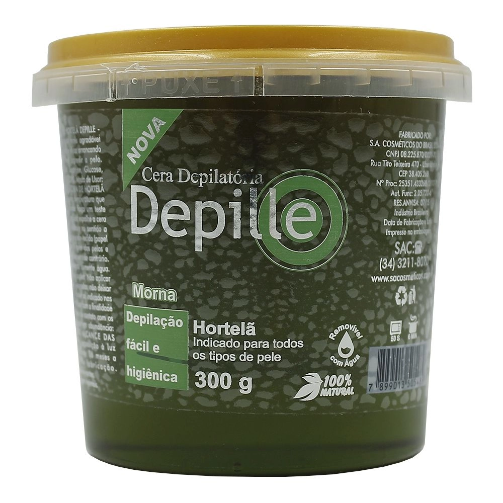 Cera Depilatória Morna Depille Hortelã 300G