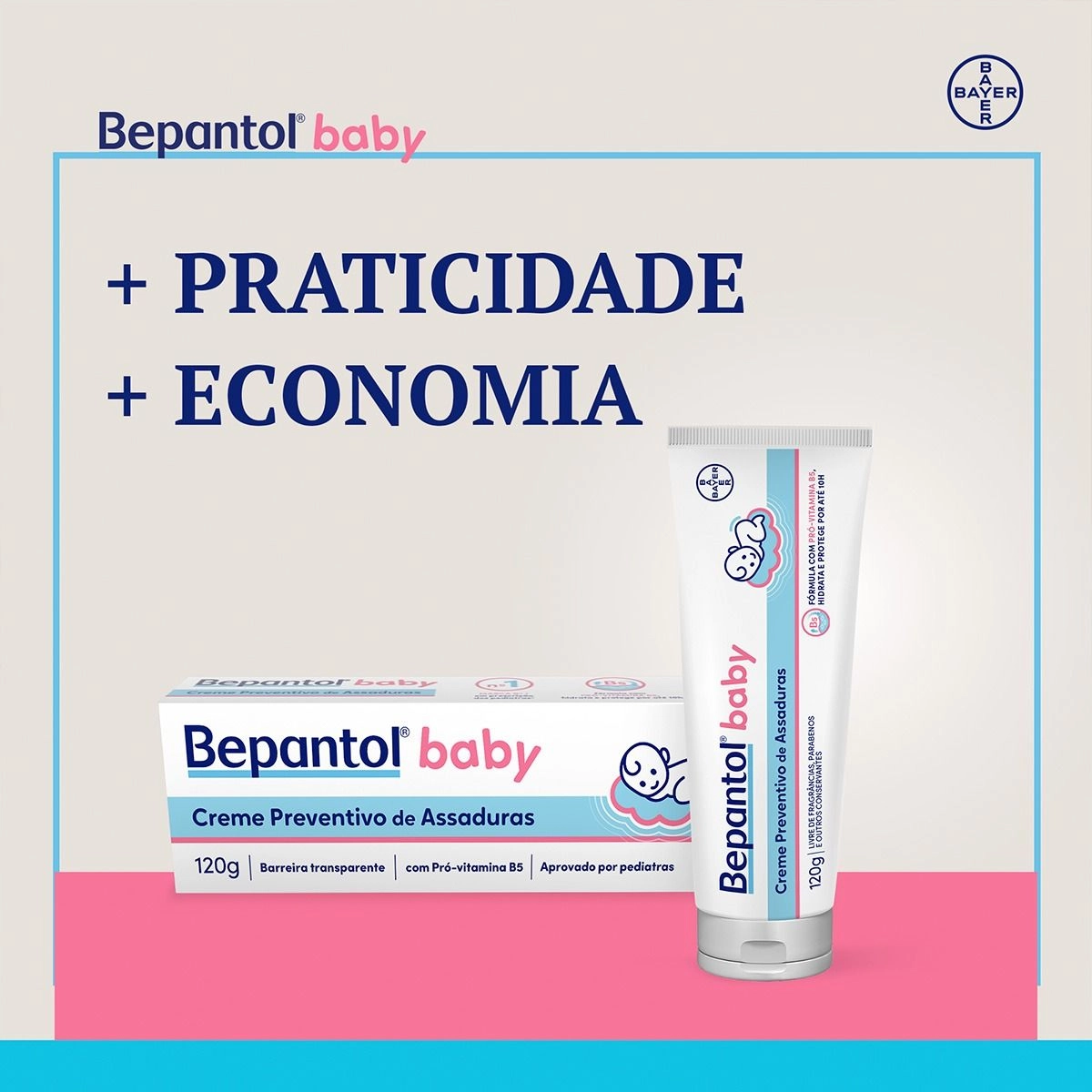 Bepantol Baby Creme Preventivo de Assaduras Para Bebês Com 120G Bayer