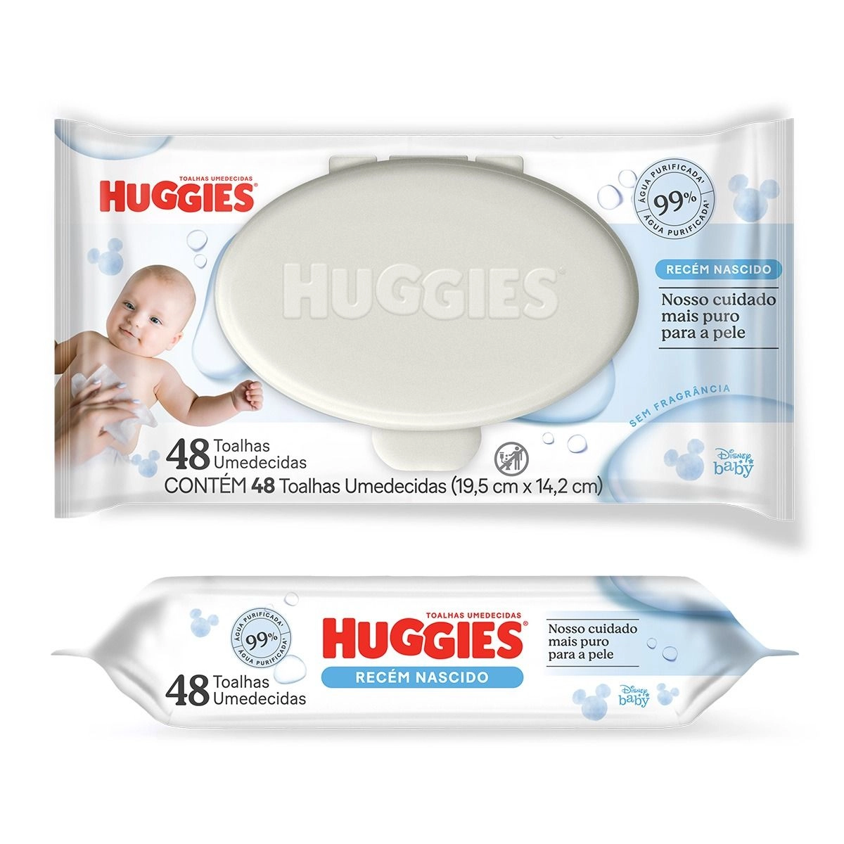 Lenços Umedecidos Huggies Puro e Natural 48 Unidades