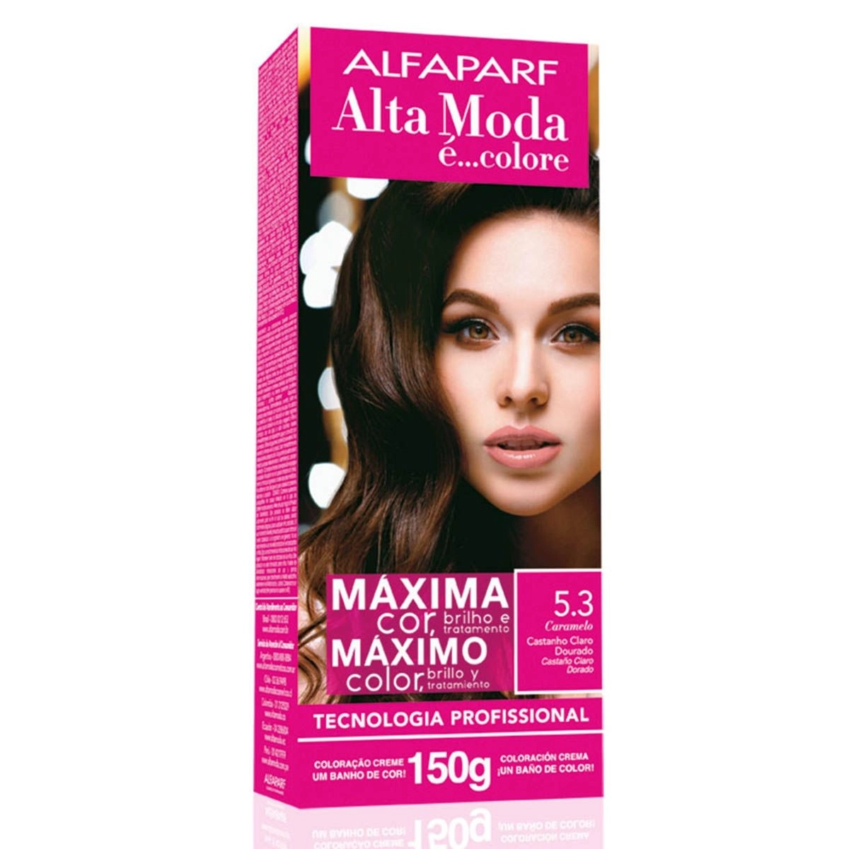 Tintura Alta Moda 5.3 Caramelo Castanho Claro Dourado Alfaparf
