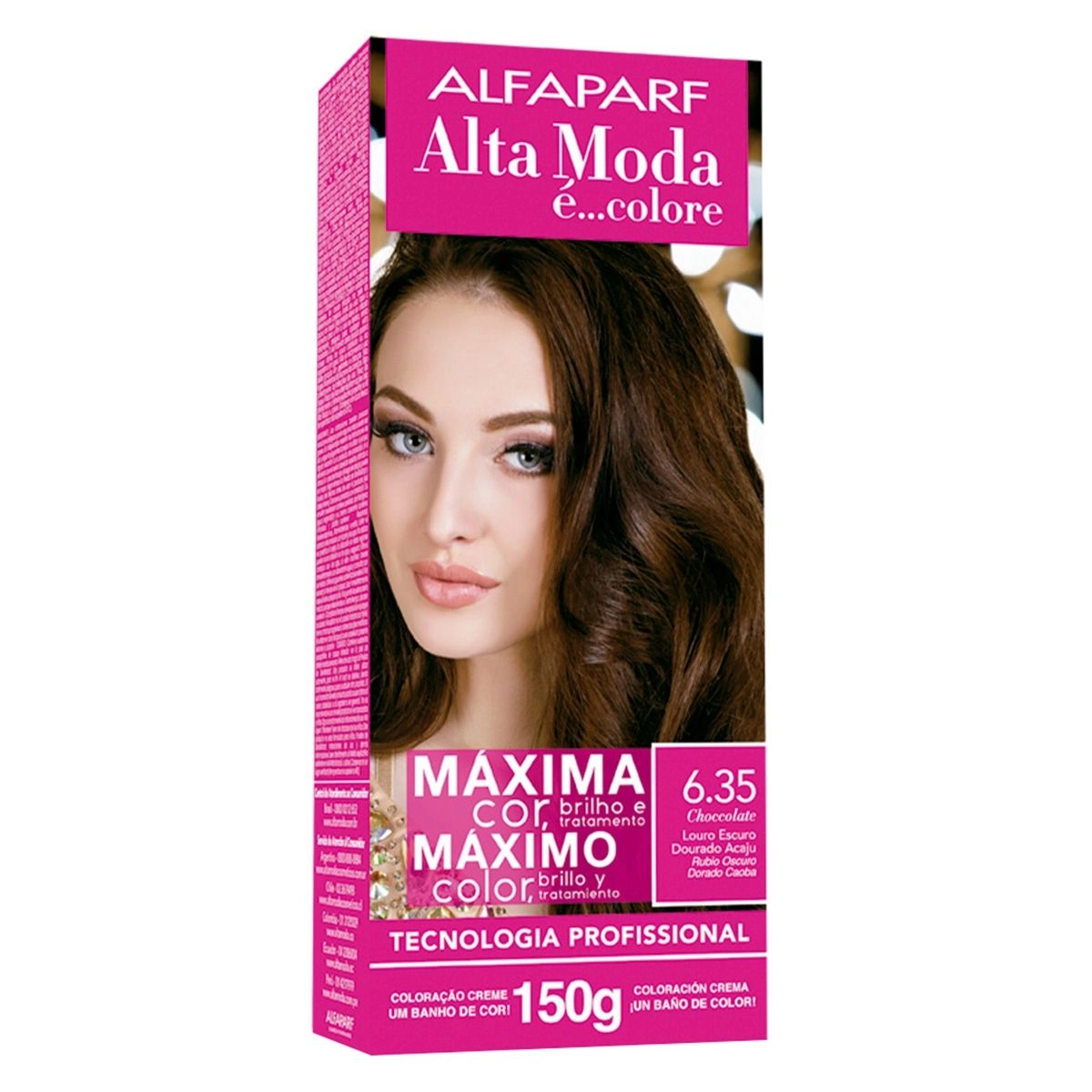 Tintura Alta Moda 6.35 Choccolate Louro Escuro Dourado Acaju Alfaparf