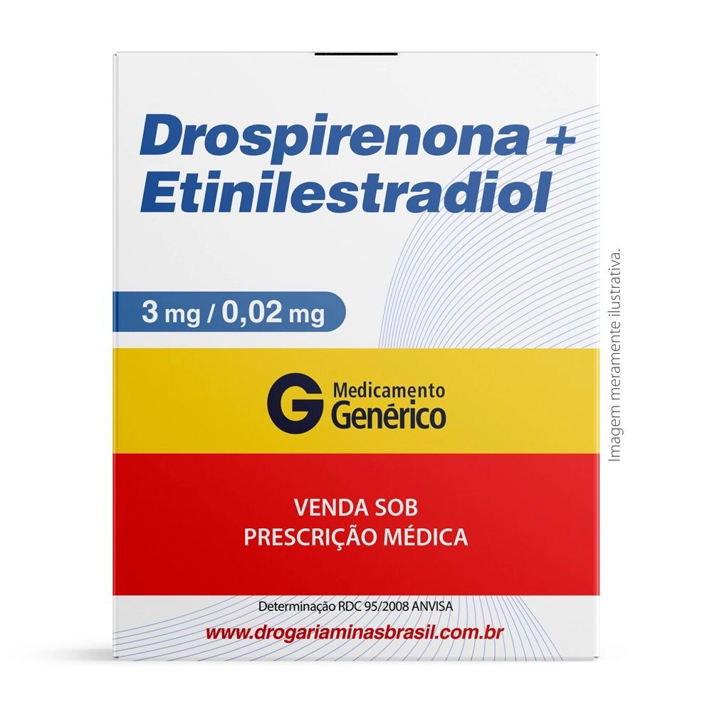 Drospiren 3Mg+ 0,02 Etinilestradiol Ems Genérico Com 24 Comprimidos