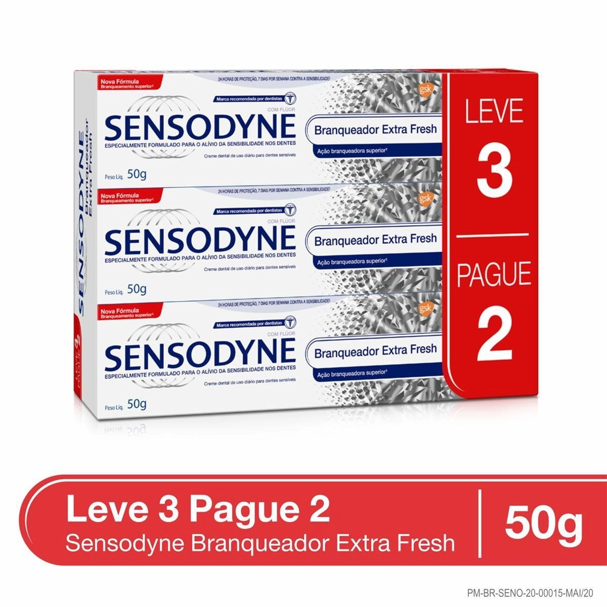 Creme Dental Sensodyne Branqueador Leve 3 Pague 2 50G