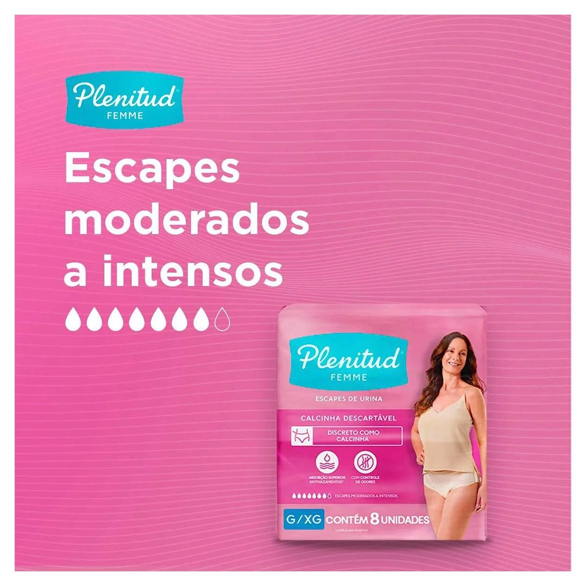 Roupa Intima Feminina Plenitud Femme G/XG Com 8 Unidades